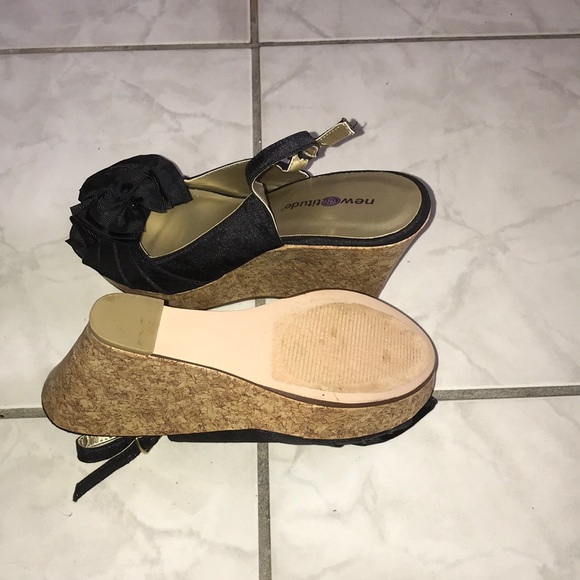 *FREE WITH PURCHASE New Attitude Peep Toe Cork Heels - Picture 4 of 4